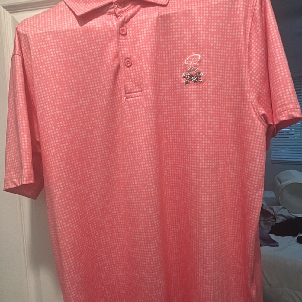 Men's Pink Barstool Sports Golf Polo size Large